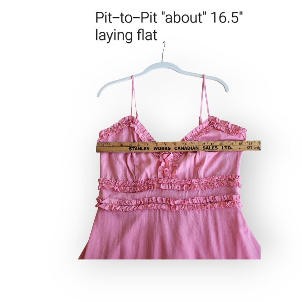 Trixxi Pink Ruffle Babydoll Mini Dress Y2K Girlhood Summer Size M Fits Small - Picture 7 of 9